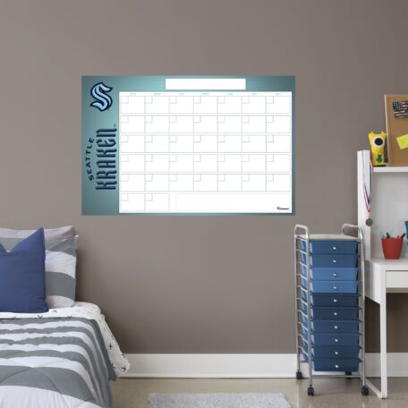 Seattle Kraken Dry Erase Calendar - Officially Licensed NHL Removable Wall Decal Giant Decal (34"W x57"H) by Fathead | Vinyl