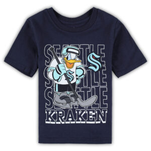 Preschool Deep Sea Blue Seattle Kraken Disney Three-Peat Logo T-Shirt
