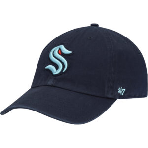 Men's '47 Deep Sea Blue Seattle Kraken Clean Up Adjustable Hat