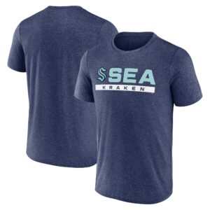 Men's Fanatics Branded Heather Deep Sea Blue Seattle Kraken Playmaker T-Shirt