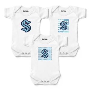 Newborn & Infant Chad & Jake White Seattle Kraken Three-Pack Bodysuit Set